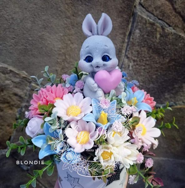 A bunny with a heart